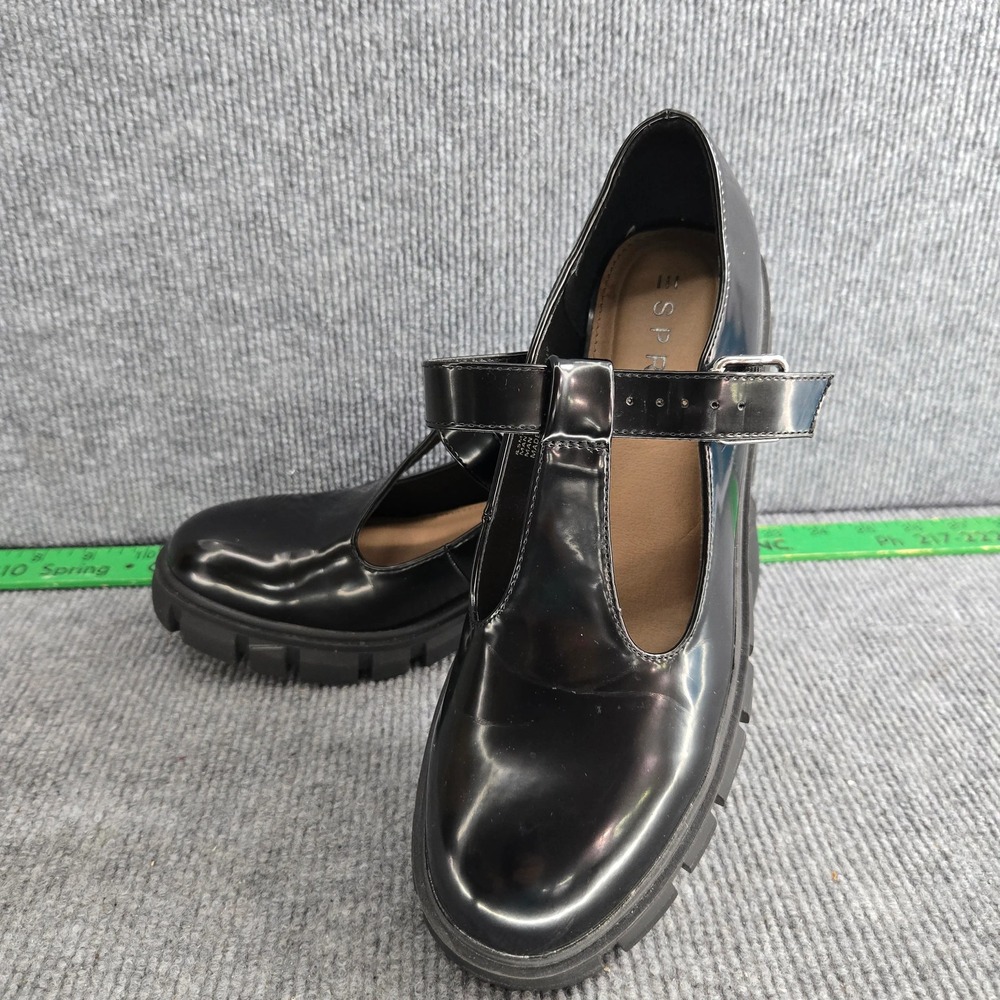Esprit Black Mary Jane Chunky Heel Platform Shoes 8.5M ANETTE